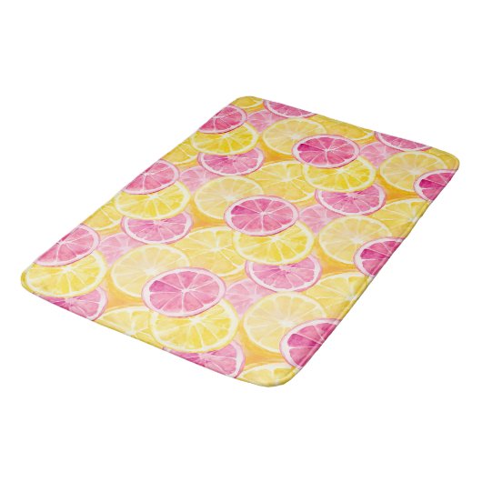 Roze grapefruit & citroen douchegordijn badmat (Gekanteld)