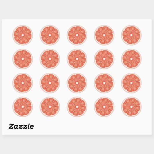 Roze Grapefruit Citrusvruchten Ronde Sticker (Vel)