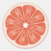Roze Grapefruit Citrusvruchten Ronde Sticker (Voorkant)