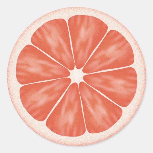 Roze Grapefruit Citrusvruchten Ronde Sticker (Voorkant)