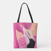 Roze Grapefruit Flamingo Boodschappentas Tote Bag (Achterkant)