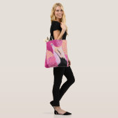 Roze Grapefruit Flamingo Boodschappentas Tote Bag (Op model)