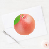 Roze grapefruit macro ronde sticker (Envelop)