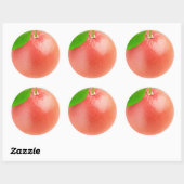 Roze grapefruit macro ronde sticker (Vel)