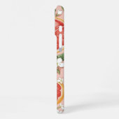 Roze Grapefruit Pop – Retro Waterverf Citrus iPhone Hoesje (Linkerkant)