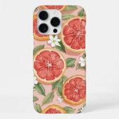 Roze Grapefruit Pop – Retro Waterverf Citrus iPhone Hoesje (Achterkant)
