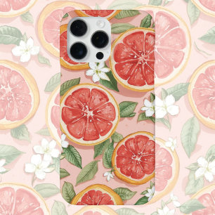 Roze Grapefruit Pop – Retro Waterverf Citrus iPhone 16 Pro Max Hoesje