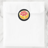 roze grapefruit ronde sticker (Tas)