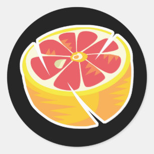 roze grapefruit ronde sticker
