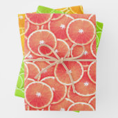 Roze Grapefruit Sinaasappel en Limoen Slices Inpakpapier Vel (In situ)