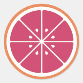 Roze Grapefruit Slice Sticker (Voorkant)