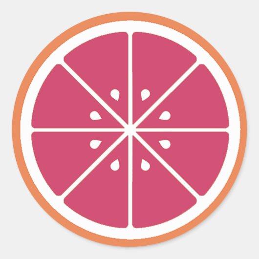 Roze Grapefruit Slice Sticker (Voorkant)