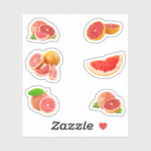 Roze Grapefruit Stickers (Vel)