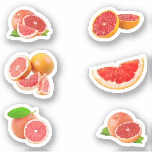 Roze Grapefruit Stickers (Voorkant)