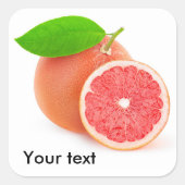 Roze grapefruit vierkante sticker (Voorkant)