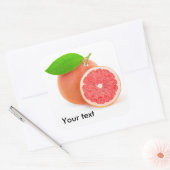 Roze grapefruit vierkante sticker (Envelop)