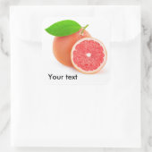 Roze grapefruit vierkante sticker (Tas)