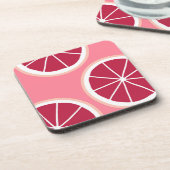 Roze grapefruitdia bier onderzetter (Linkerzijde)