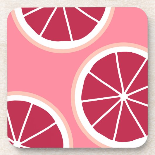 Roze grapefruitdia bier onderzetter (Voorkant)