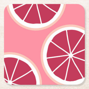 Roze grapefruitdia kartonnen onderzetters