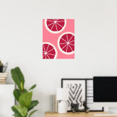Roze grapefruitdia poster (Thuiskantoor)