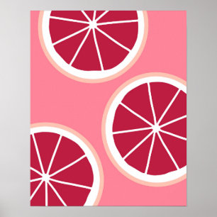 Roze grapefruitdia poster
