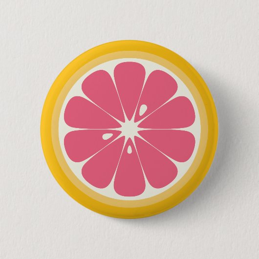 Roze grapefruitdia ronde button 5,7 cm (Voorkant)