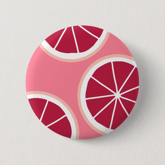 Roze grapefruitdia ronde button 5,7 cm (Voorkant)