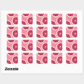 Roze grapefruitdia vierkante sticker (Vel)