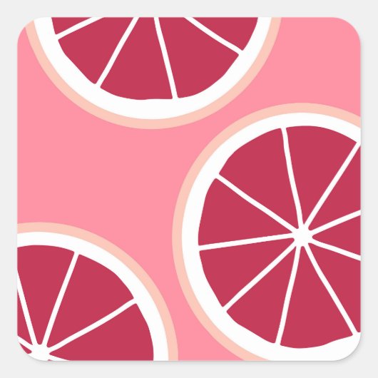 Roze grapefruitdia vierkante sticker (Voorkant)