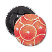 Roze grapefruitmoes button flesopener (Voorkant)