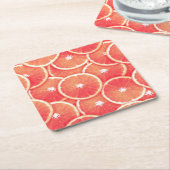 Roze grapefruitmoes kartonnen onderzetters (Schuin)