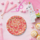 Roze grapefruitmoes papieren bordje (Feest)