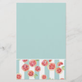 Roze grapefruitpatroon op groene strepen briefpapier (Voorkant)