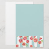 Roze grapefruitpatroon op groene strepen briefpapier (Voorkant / Achterkant)