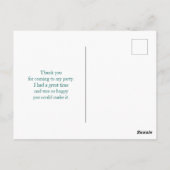 Roze grapefruitpatroon op groene strepen Dank u we Briefkaart (Achterkant)