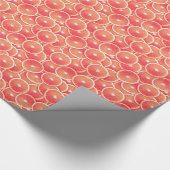Roze grapefruitplakken cadeaupapier (Hoek)