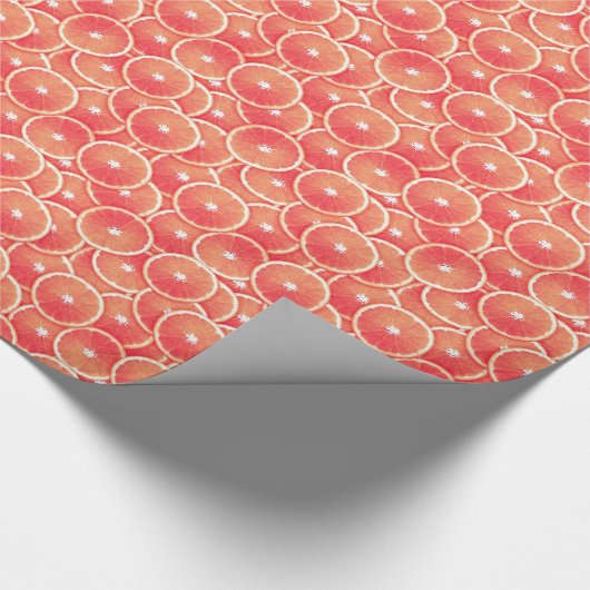 Roze grapefruitplakken cadeaupapier (Hoek)