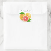 Roze grapefruits vierkante sticker (Tas)