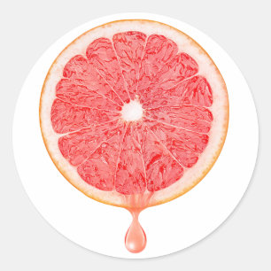 Roze grapefruitsap ronde sticker