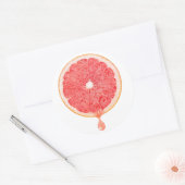 Roze grapefruitsap ronde sticker (Envelop)