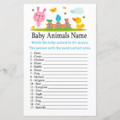 Roze grappig konijn Baby Animals Naam Game (Voorkant)