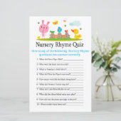 Roze, grappig konijn Nursery Rhyme Quiz baby showe (Staand voorkant)