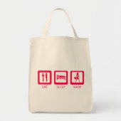 Roze Grappig Shopaholic Eat Sleep Shop Herbruikbar Tote Bag (Voorkant)