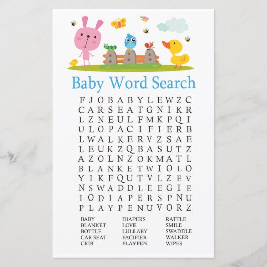 Roze, grappige Baby word scramble game (Voorkant)