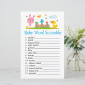 Roze, grappige Baby word scramble game (Staand voorkant)