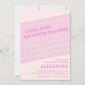 Roze Grappige Calligrafie 99e verjaardag Kaart (Voorkant)