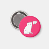 Roze grappige gekke kattenkunst "je bent oud" Birt Magneet (Voorkant / Achterkant)