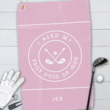 Roze Grappige Golfer IJzer Citaat Persoonlijk Mode