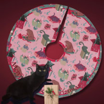 Roze grappige katten in kerstdozen gepersonaliseer